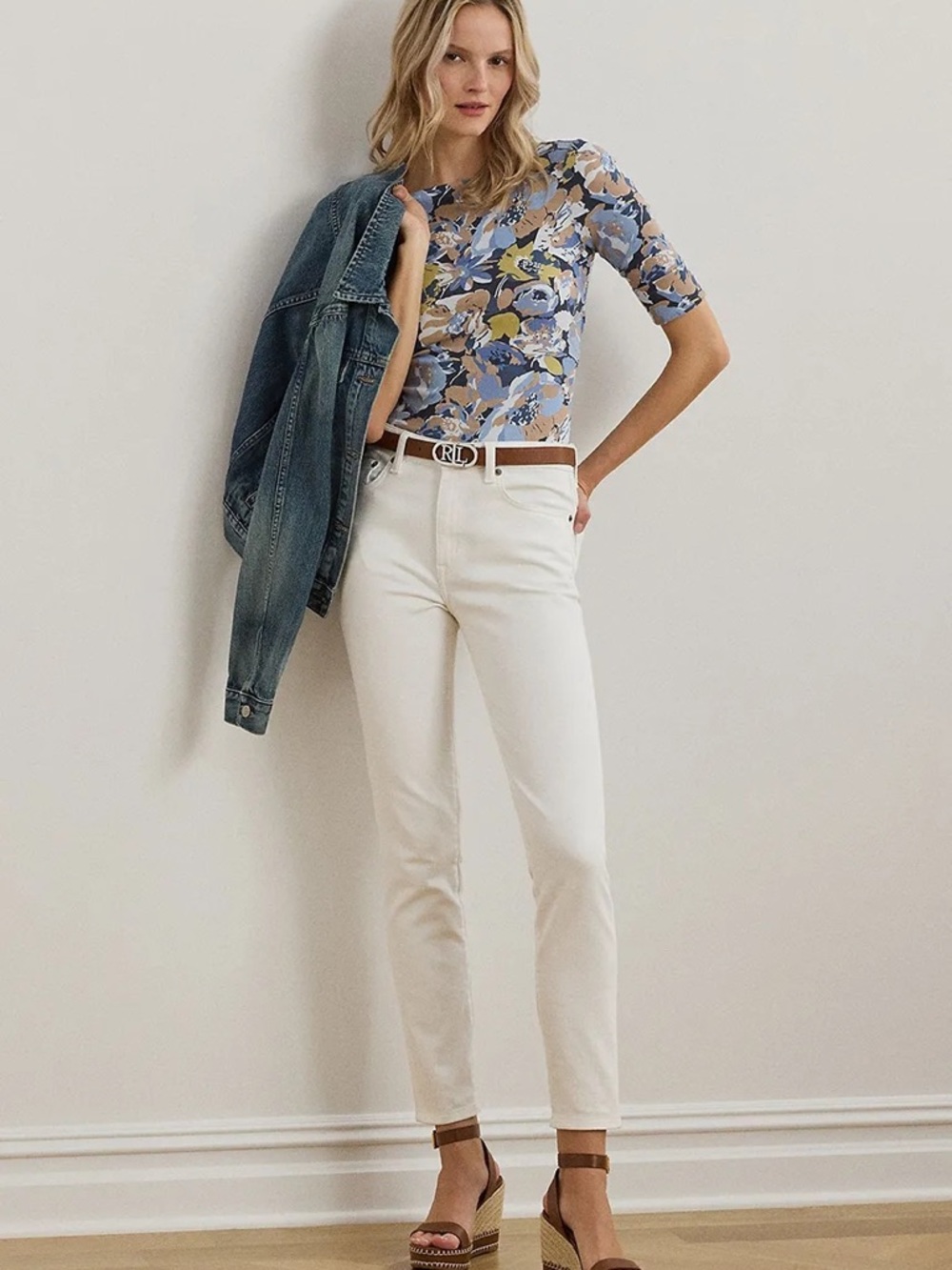 Ralph Lauren White Ankle Cropped Jeans